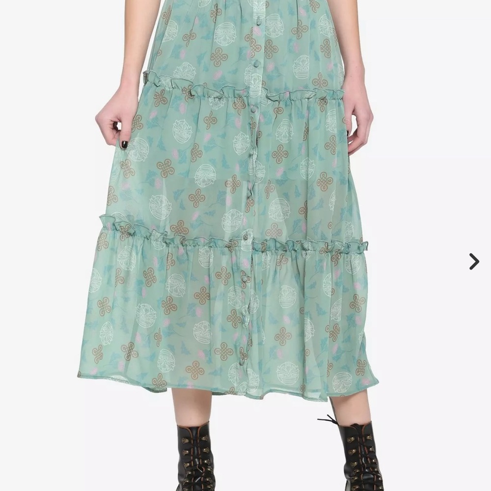 Torrid Teal Floral Midi Skirt outlander